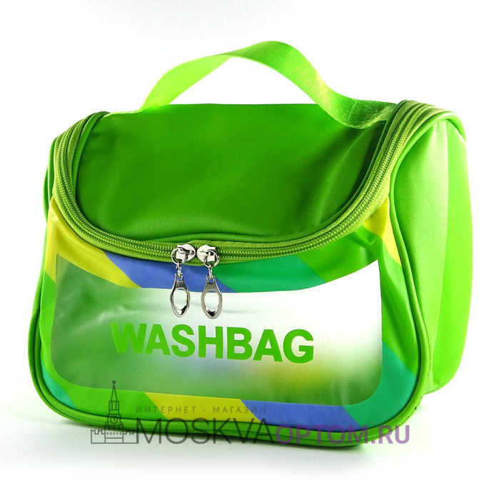 Косметичка Washbag зеленая 23х18х12 см