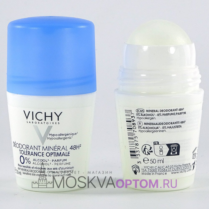 Шариковый дезодорант с минералами Vichy 48 часов защиты, 50 ml