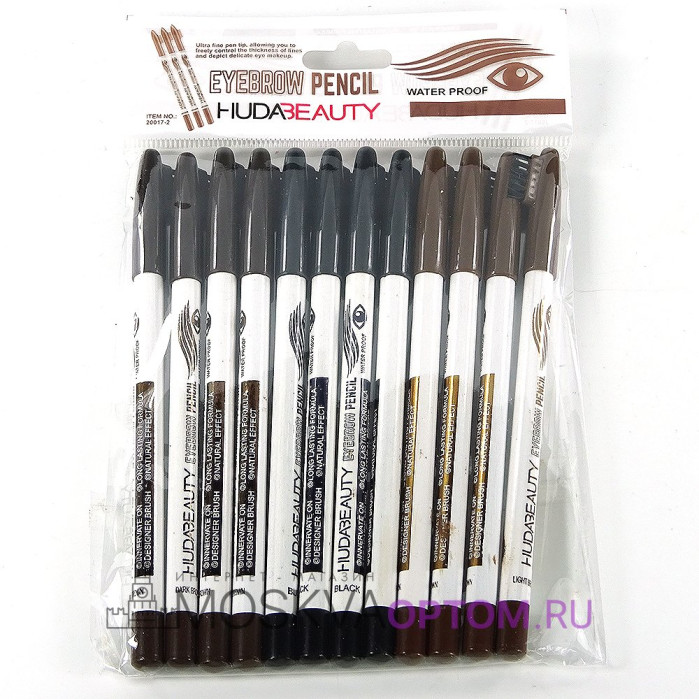 Водостойкие карандаши для бровей Huda Beauty EyeBrow (12 шт)