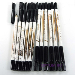 Набор карандашей для бровей Face Sharm Collagen (01 black)  12 ШТ 