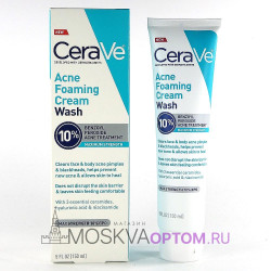 Крем-пенка для умывания CeraVe от прыщей и акне, бензоил пероксид 10%, 150 ml