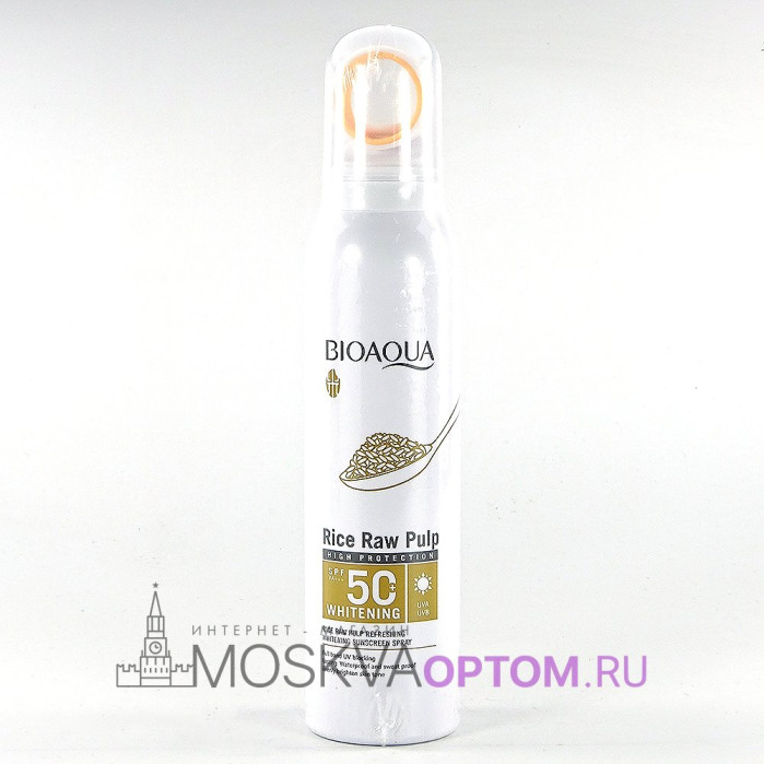 Солнцезащитный спрей BioAqua Rice Raw Pulp 50+ SPF Whitening