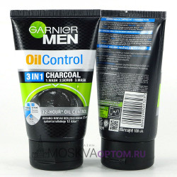 Очищающее средство для лица Garnier Men Oil Control 3in1 Charcoal