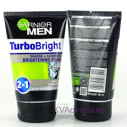 Крем для бритья Garnier Men Turbo Bright 2in1 Shaving + Cleansing Brightnening Foam
