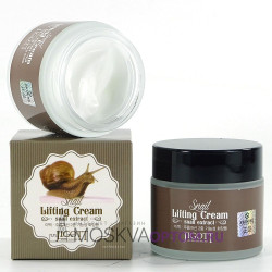 Увлажняющий крем для лица с муцином улитки Jigott Snail Lifting Cream