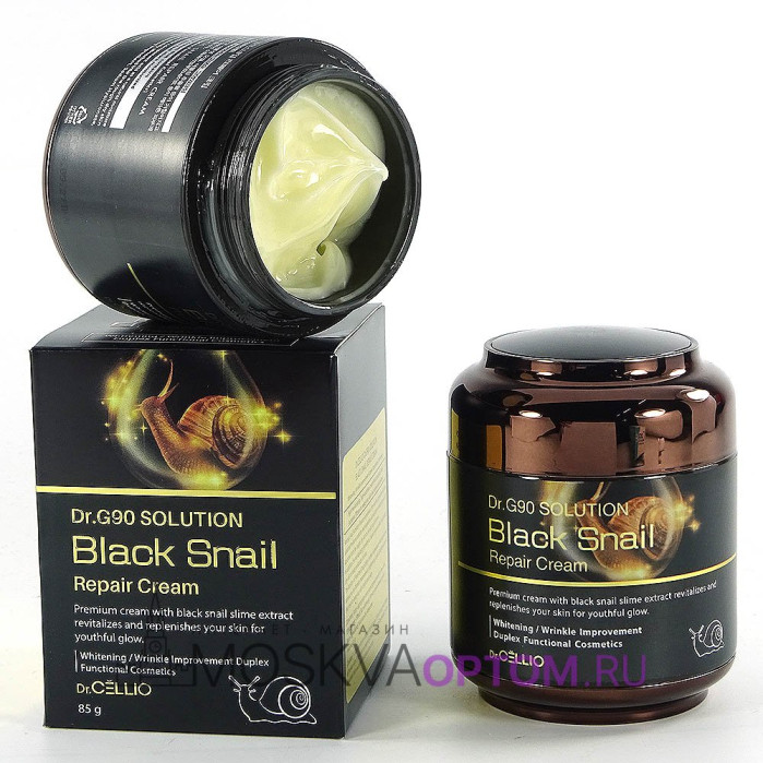 Крем для лица с черной улиткой Dr.CELLIO G90 Solution Black Snail Repair Cream, 85 g