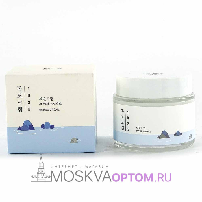 Легкий увлажняющий крем для лица с морской водой ROUND LAB 1025 Dokdo Cream, 80 ml