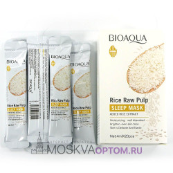 Ночная маска для лица Bioaqua Rice Raw Pulp в саше с экстрактом риса (4мл*20шт)