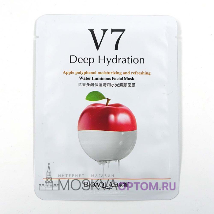 Витаминная маска для лица Million Pauline V7 Toning Youth Mask с экстрактом яблока