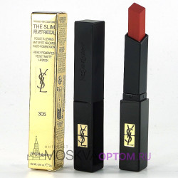 Губная помада матовая c бархатным покрытием Yves Saint Laurent Rouge Pur Couture The Slim Velvet Radical (тон 305)