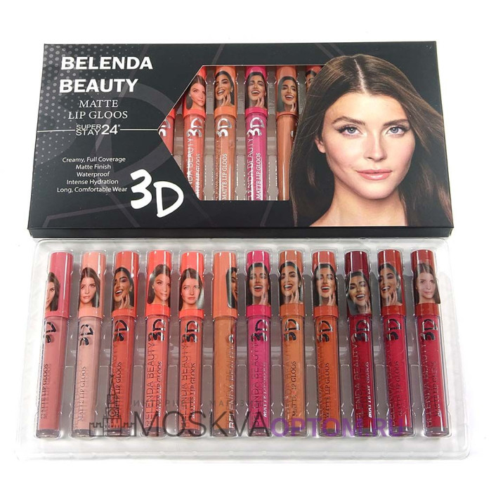 Жидкая губная помада Belenda Beauty Matte Lip Gloss 12 шт.