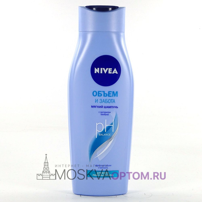 Шампунь Nivea Объем и забота, мягкий шампунь, для волос лишенных объема с экстрактом бамбука