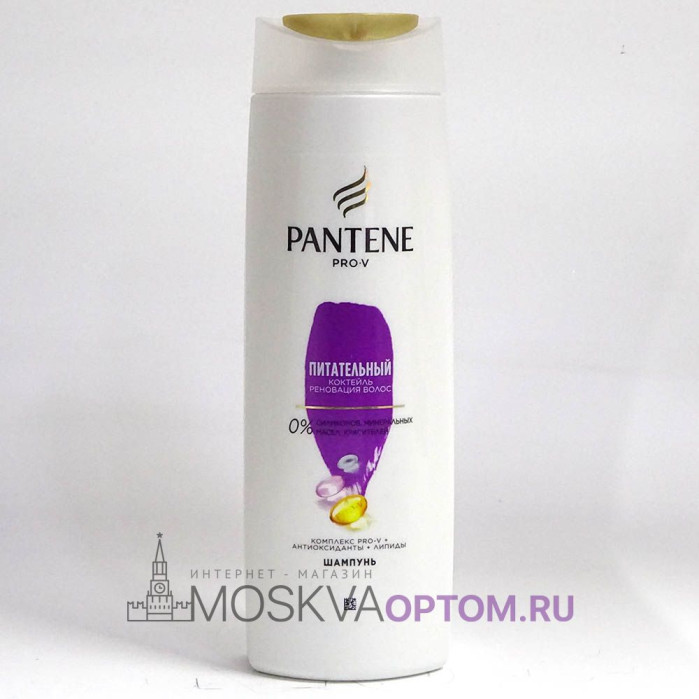 Шампунь Pantene Pro V Питательный коктейль реновация волос, комплекс Pro V, антиоксиданты, липиды, 3