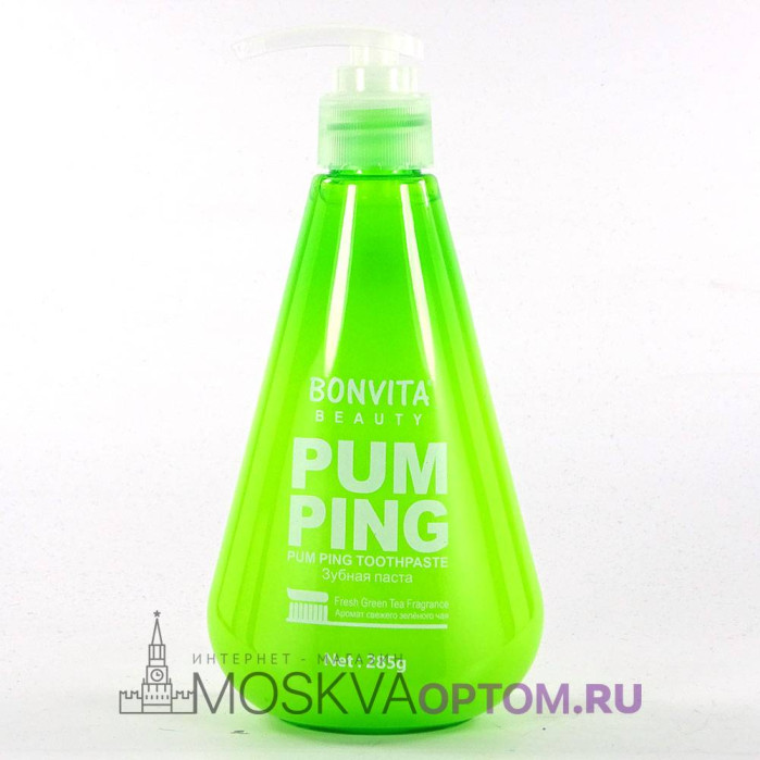 Зубная паста Bonvita Beauty Pum Ping Аромат свежего зеленого чая, 285g