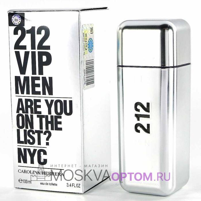 Carolina Herrera 212 VIP Men Are You On The List? Edt, 100 ml (серебряный) (LUXE Евро)