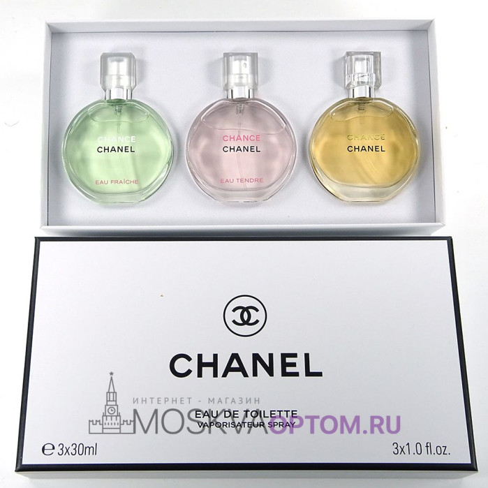 Парфюмерный женский набор Chanel Edt, 3x30 ml