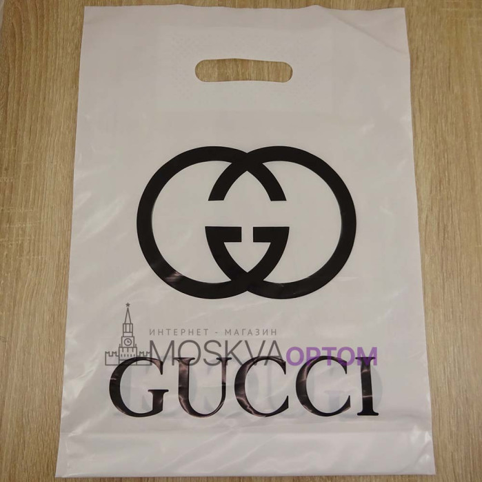 Полиэтиленовый подарочный пакет Gucci (40x30)