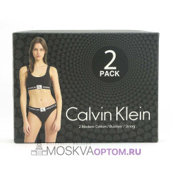 Женский набор нижнего белья Calvin Klein 2 в 1 (черный)