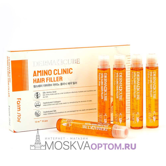 Маска- филлер с аминокислотами FarmStay Derma Cube Amino Clinic Hair Filler (1 шт) СТОК