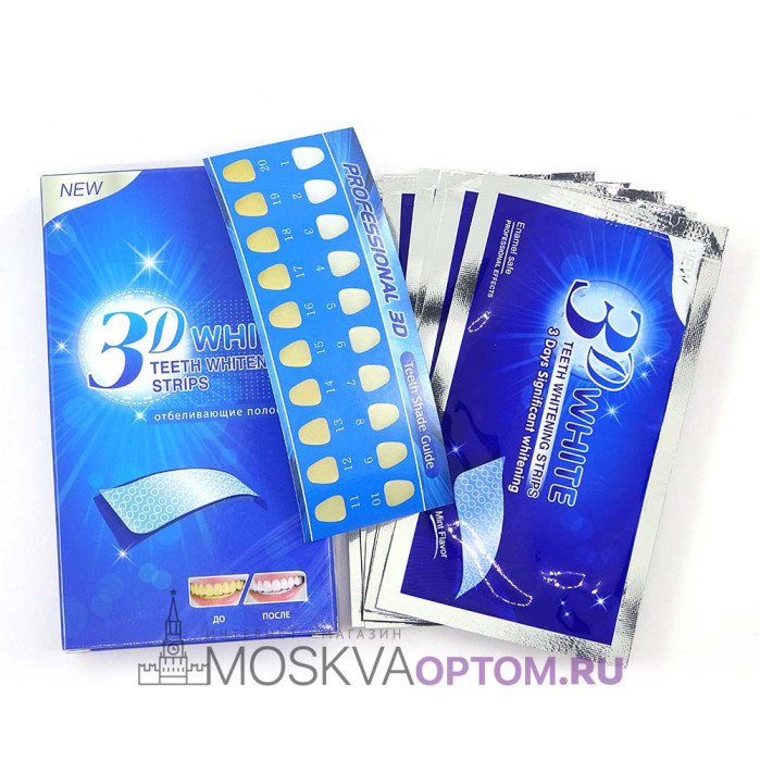Отбеливающие полоски для зубов 3D White Teeth Whitening Strips 7 пар