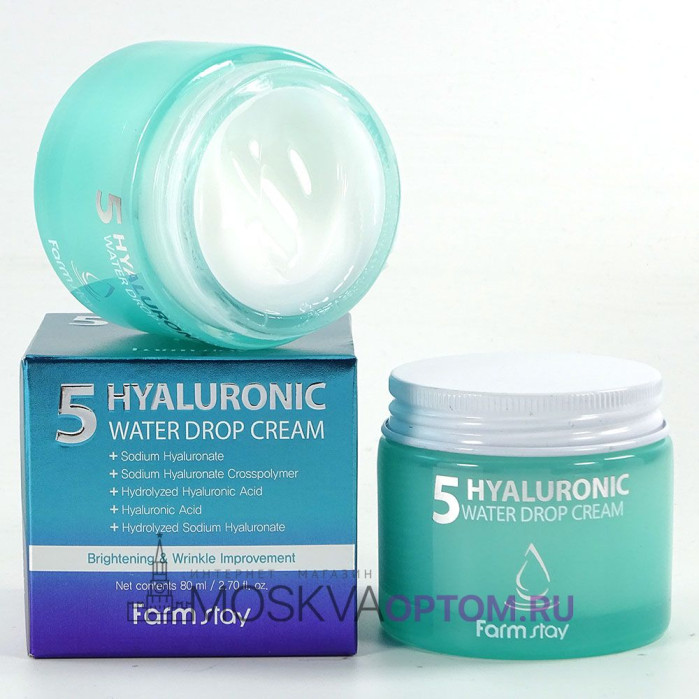 Крем для лица увлажняющий с гиалуроновым комплексом FarmStay Hyaluronic 5 Water Drop Cream