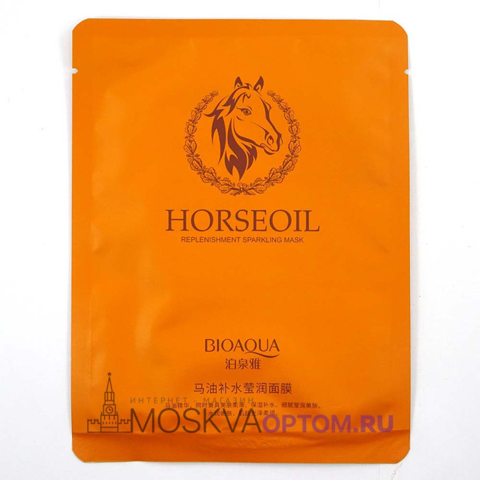 Увлажняющая тканевая маска для лица BioAqua Horse Oil с лошадиным маслом