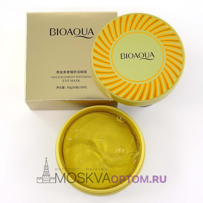 Гидрогелевые золотые патчи Bioaqua Gold Element Soothing Eye Mask