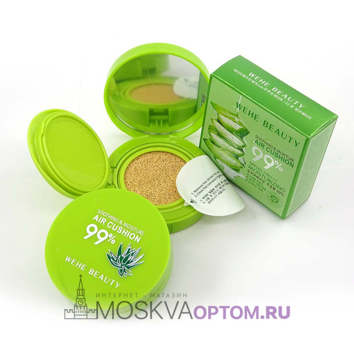 Кушон для лица с экстрактом алоэ Wehe Beauty Air Cushion 99%