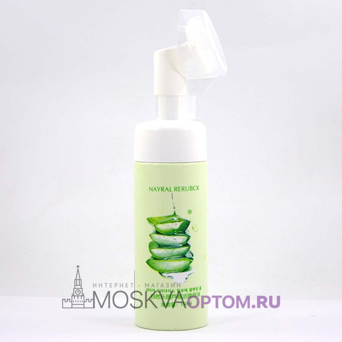 Массажная мусс-пенка для умывания с экстрактом алое Nayral Rerubck с щеточкой