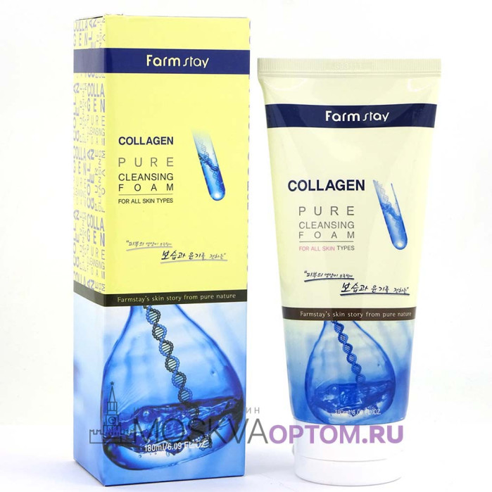 Очищающая пенка с коллагеном FarmStay Collagen Pure