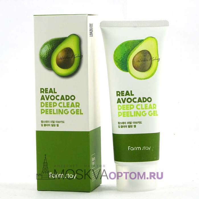 Пилинг-скатка с маслом авокадо FarmStay Real Avocado Deep Clear Peeling Gel