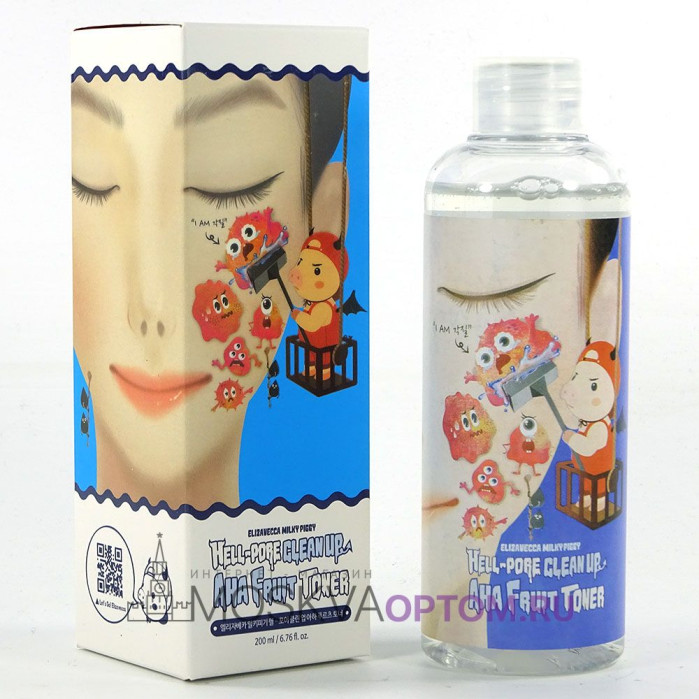 Тоник-пилинг с фруктовыми кислотами Elizavecca Hell-Pore Clean Up Aha Fruit Toner 200 ml