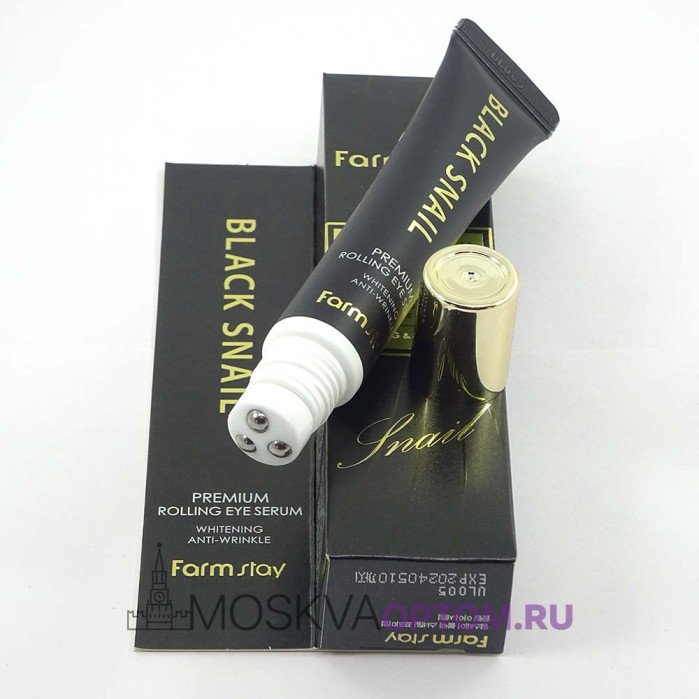 Лифтинг- сыворотка с роллером для кожи вокруг глаз Farmstay Black Snail Premium