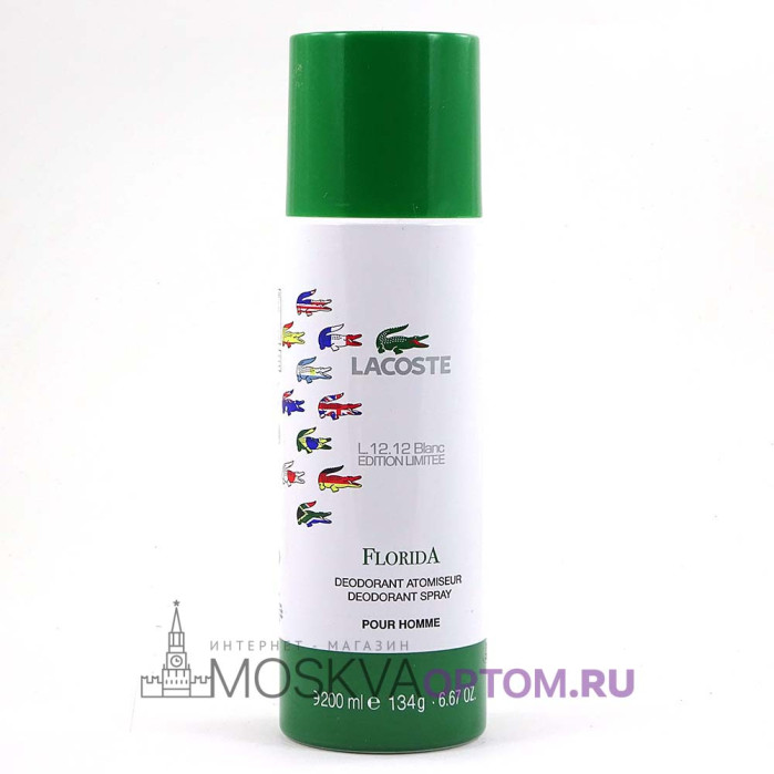 Мужской дезодорант Lacoste L.12.12 Blanc Edition Limitee Florida 200 ml