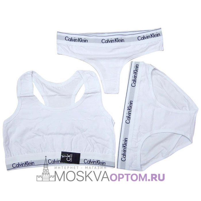 Женский набор нижнего белья Calvin Klein 3 в 1 (белый)