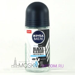 Шариковый дезодорант Nivea Men Black and White Invisible Fresh 48h, 50 ml