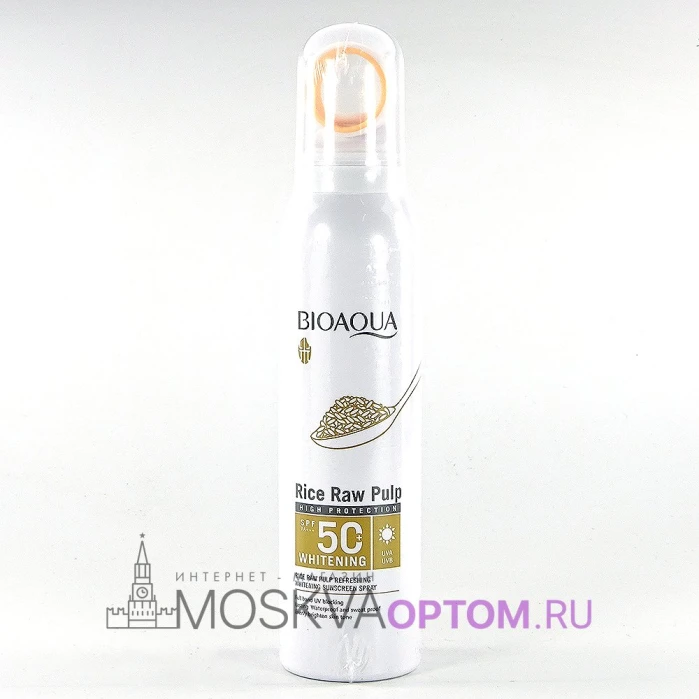 Солнцезащитный спрей BioAqua Rice Raw Pulp 50+ SPF Whitening