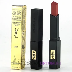Губная помада матовая c бархатным покрытием Yves Saint Laurent Rouge Pur Couture The Slim Velvet Radical (тон 302)