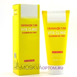 Гель- пенка с витаминами FarmStay DERMA+CUBE Vita Clinic Cleansing Gel Foam (сток) 