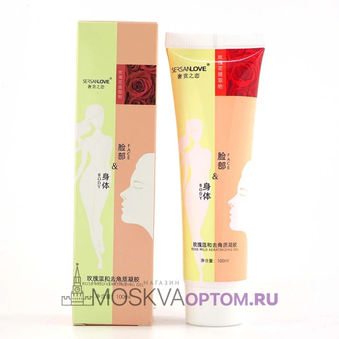 Пилинг-скатка для лица и тела SersanLove Rose Mild Keratinizing Gel с розой